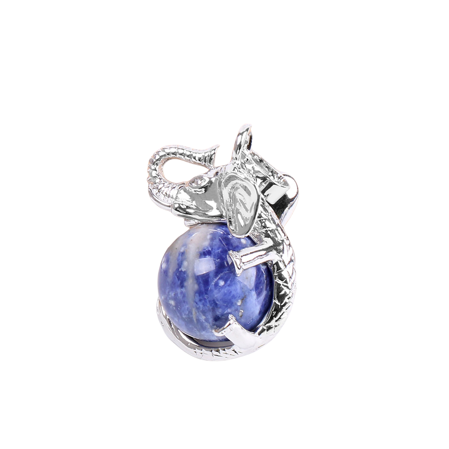 Pendentif Reiki en Sodalite "Humilité & Courage" - Éléphant