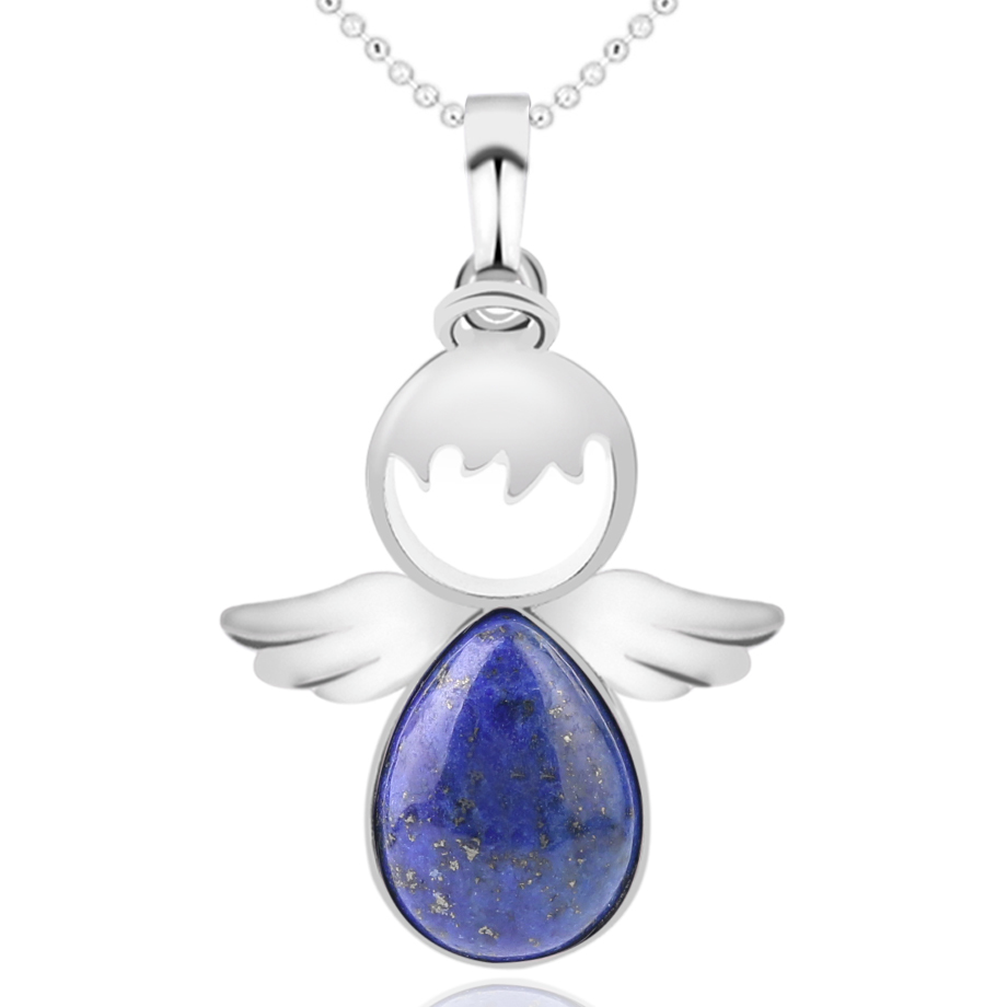 Chaîne et son Pendentif en Lapis-Lazuli "Santé & Harmonie" - Ange