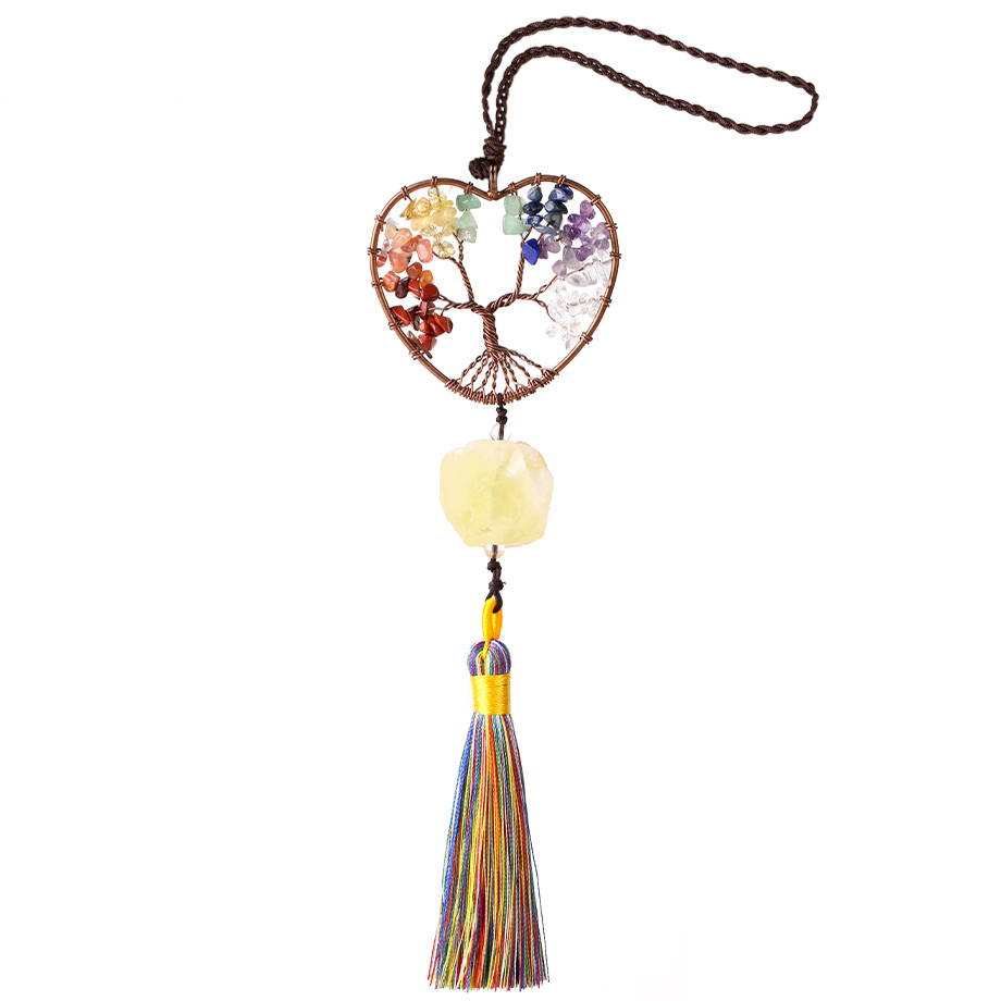 Charme Sept Chakras en Citrine "Joie & Abondance" - Arbre de vie