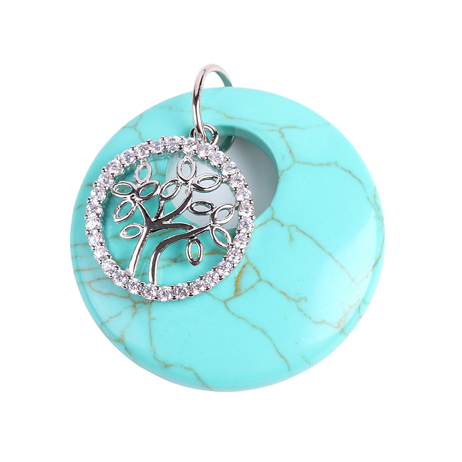 Pendentif en Turquoise "Stabilité & Empathie" - Arbre de vie