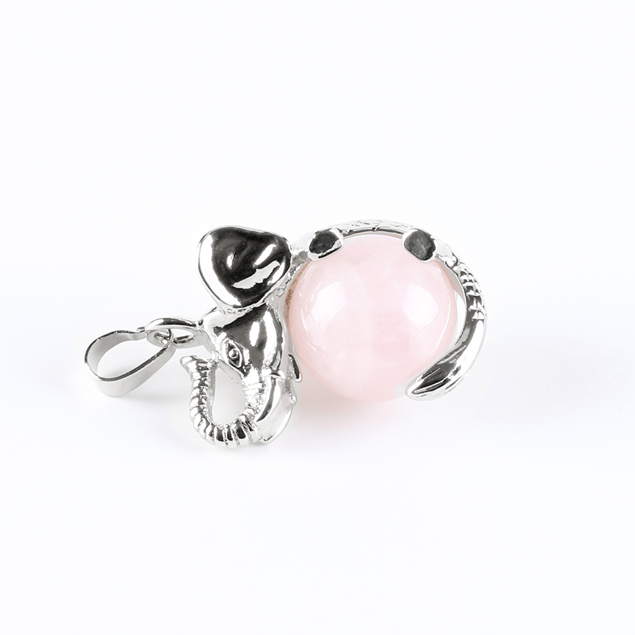 Pendentif Guérison en Quartz rose "Amour & Confiance en soi" - Éléphant