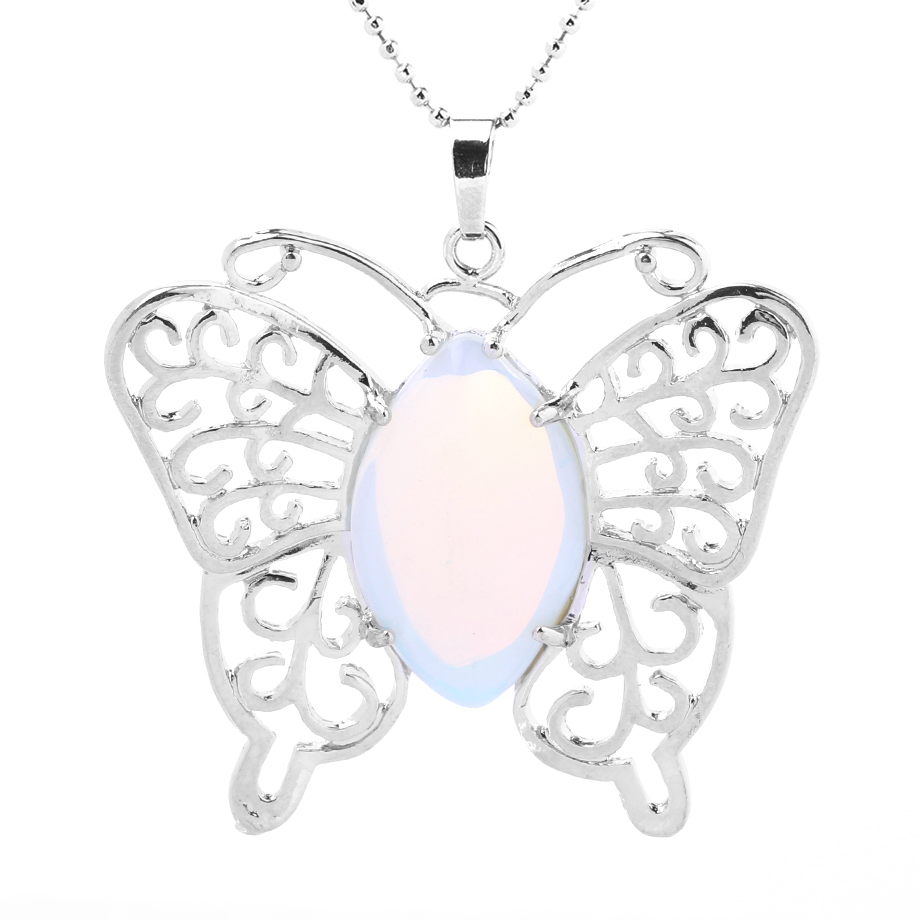 Chaîne et son Pendentif en Opale "Créativité & Spontanéité" - Papillon