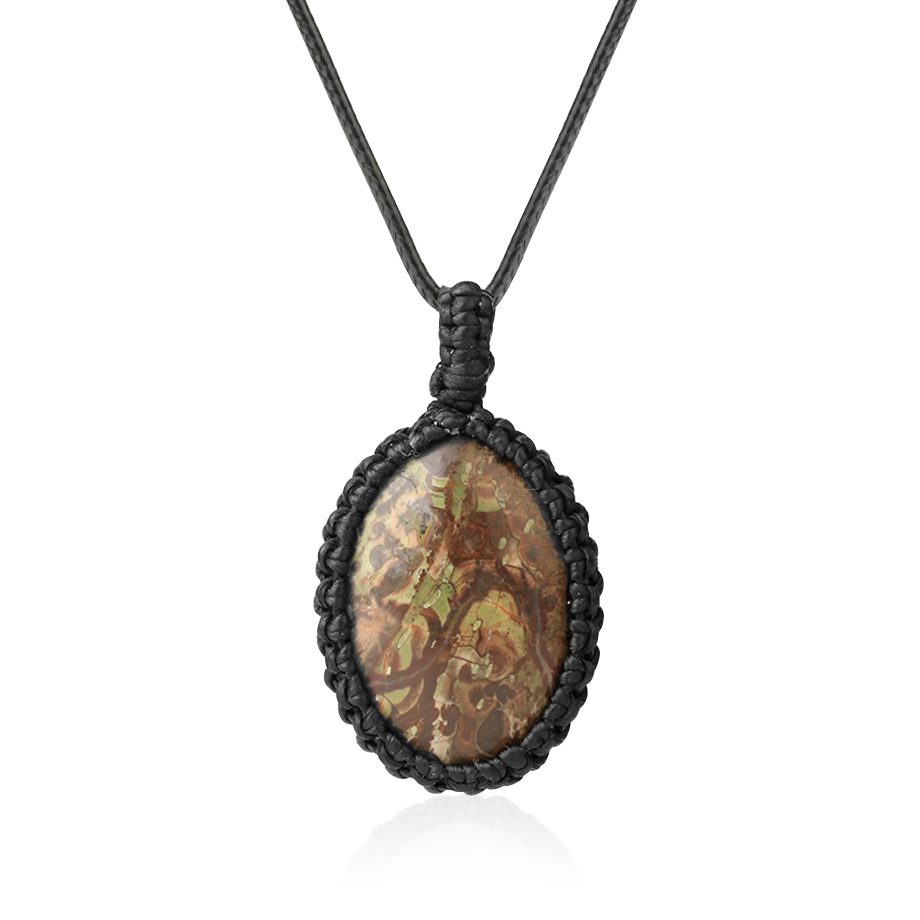 Cordon et son Pendentif en Agate "Ancrage & Equilibre" - Cabochon