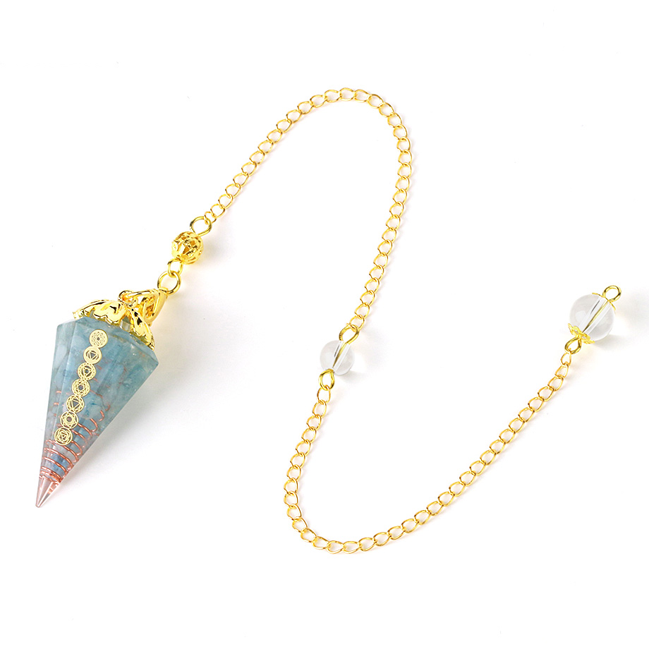 Pendule Guérison en Aigue-marine "Jeunesse & Guérison"