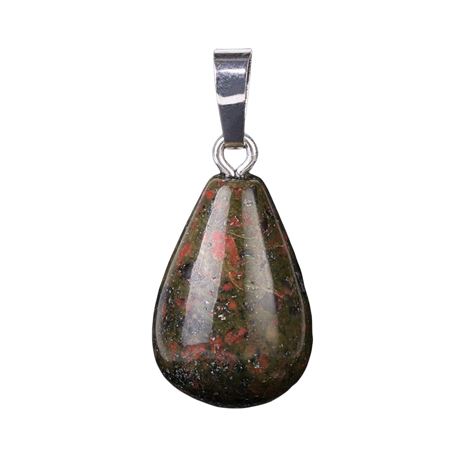 Pendentif en Unakite "Confiance & Sagesse" - Goutte