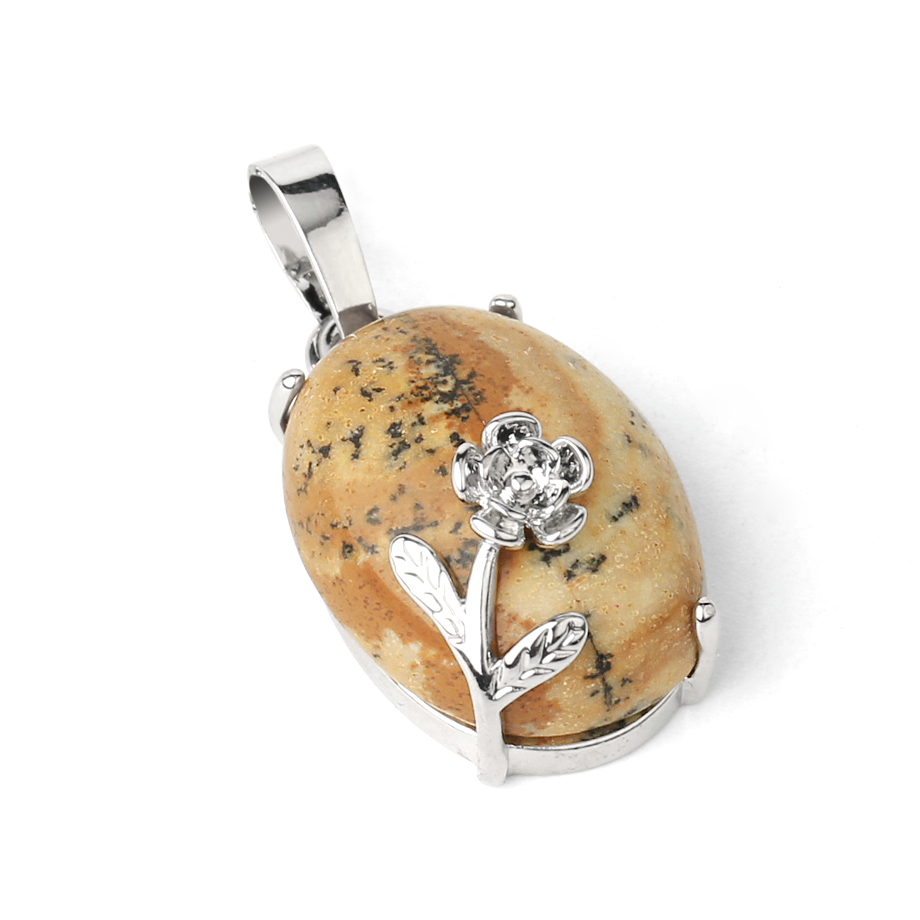 Pendentif en Jaspe "Épanouissement & Estime de soi" - Cabochon