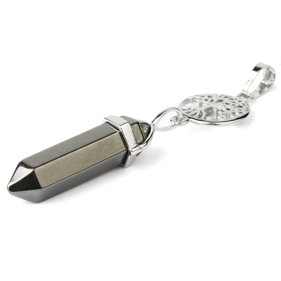 Pendentif en Hématite "Force & Puissance" - Prisme & Arbre de vie