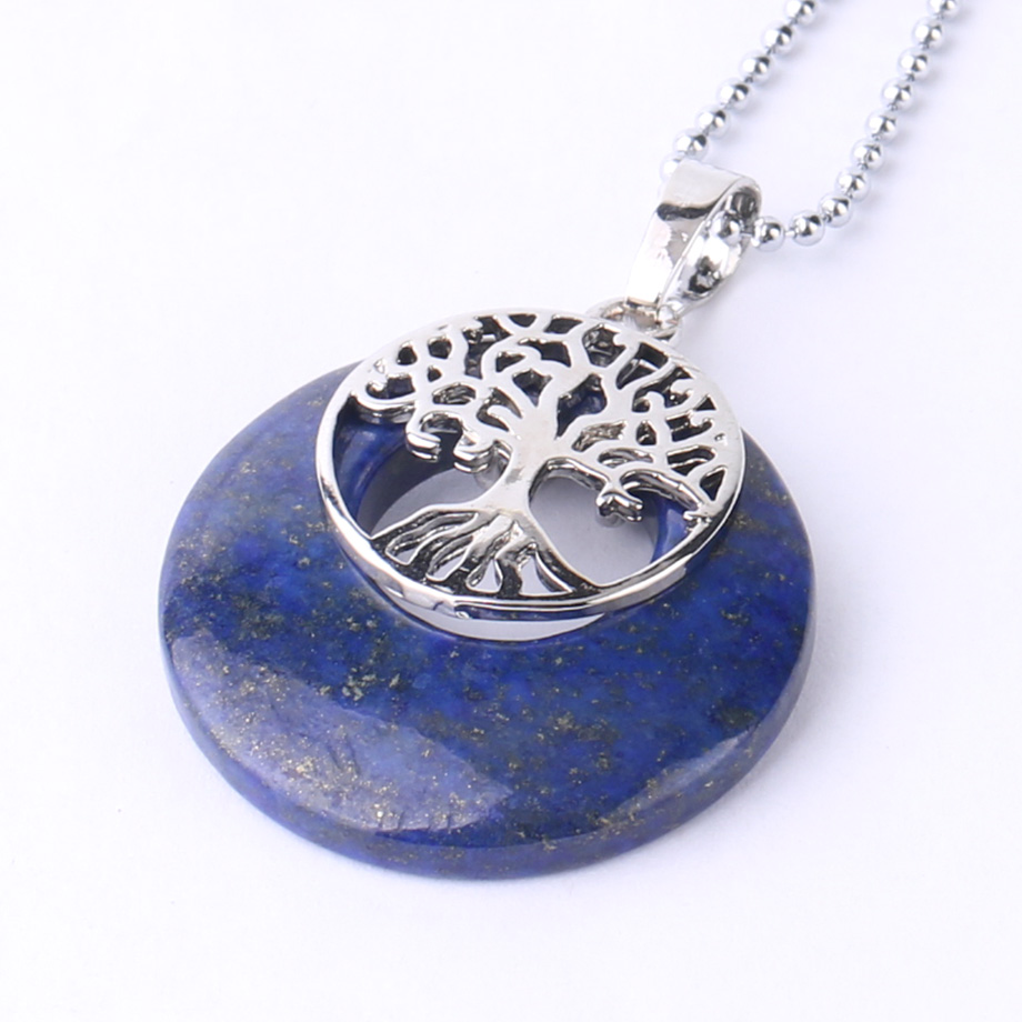 Chaîne et son Pendentif Reiki en Lapis-Lazuli "Santé & Harmonie" - Arbre de vie