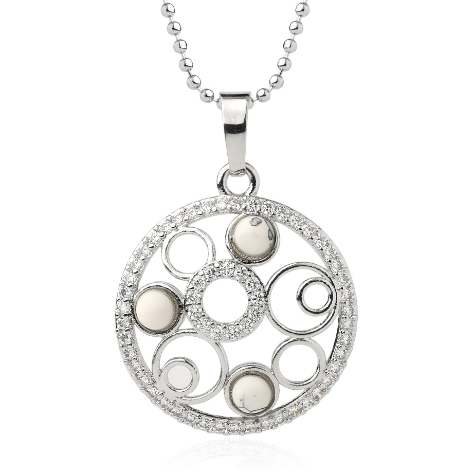 Chaîne et son Pendentif en Turquoise blanche "Sagesse & Conscience"