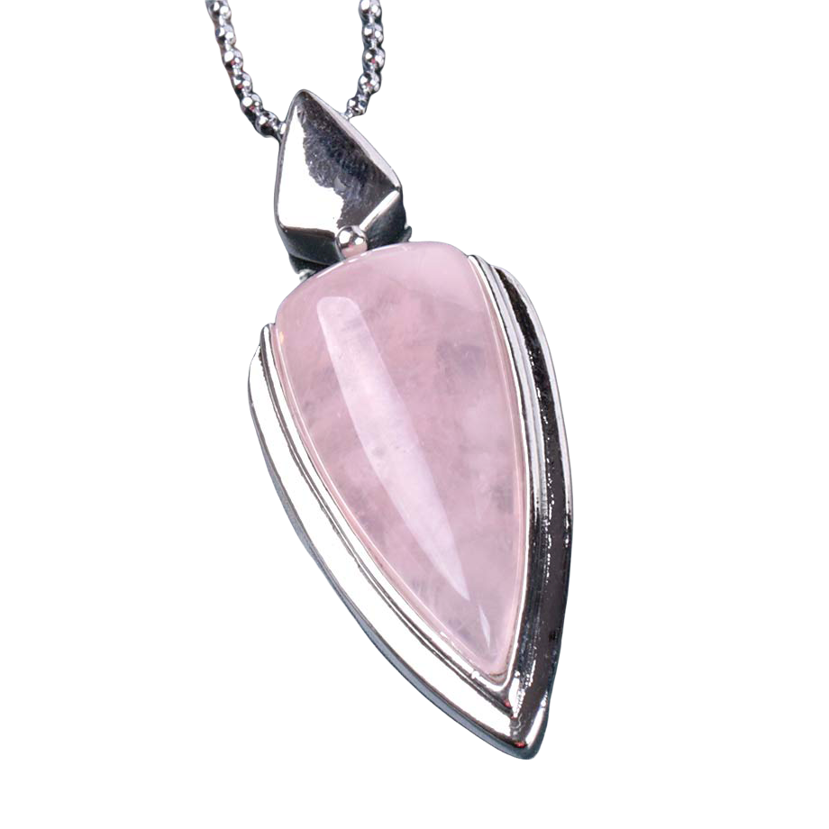 Chaîne et son Pendentif Guérison en Quartz rose "Amour & Confiance en soi"