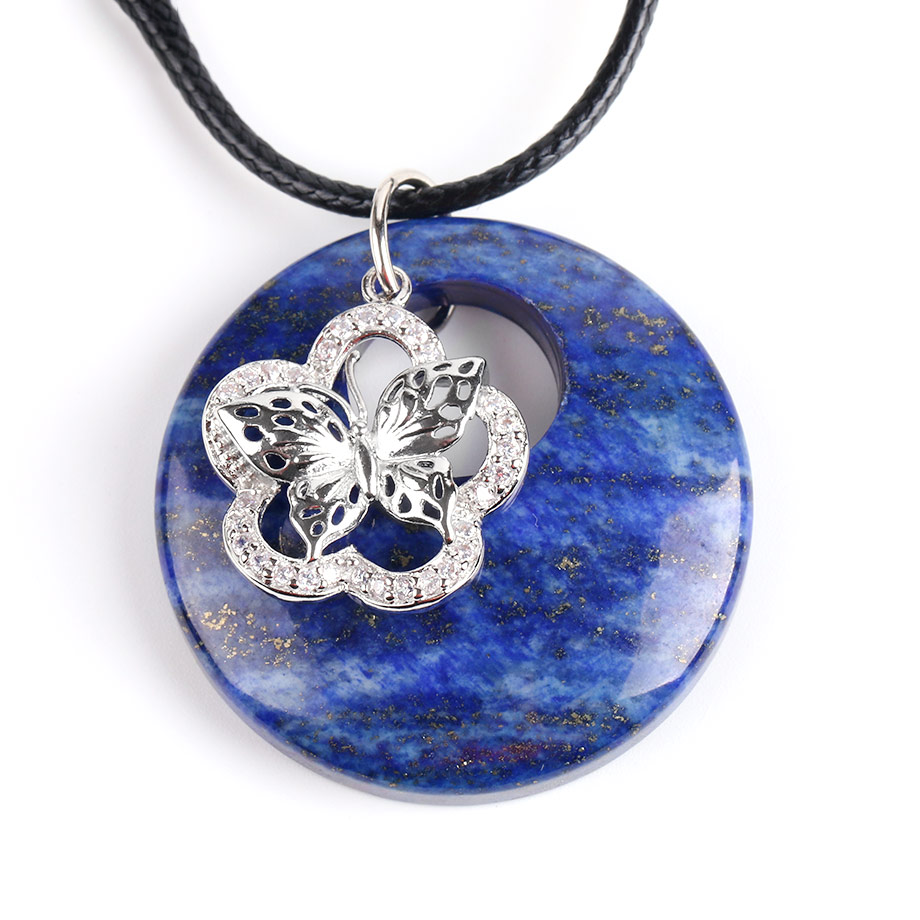 Cordon et son Pendentif Guérison en Lapis-Lazuli "Santé & Harmonie" - Papillon