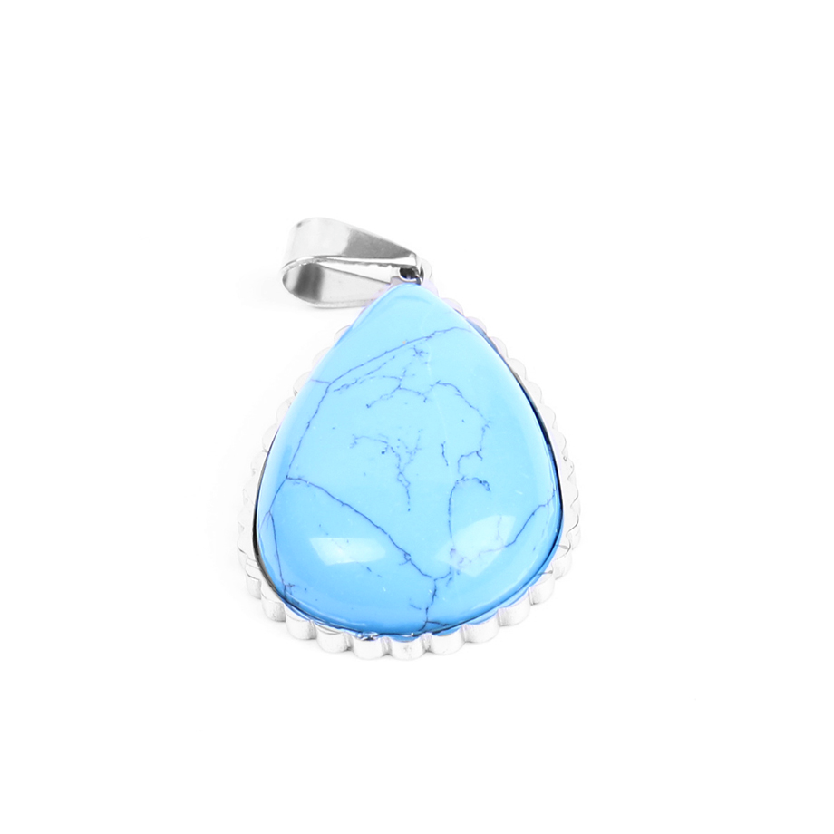 Pendentif en Turquoise "Stabilité & Empathie" - Goutte