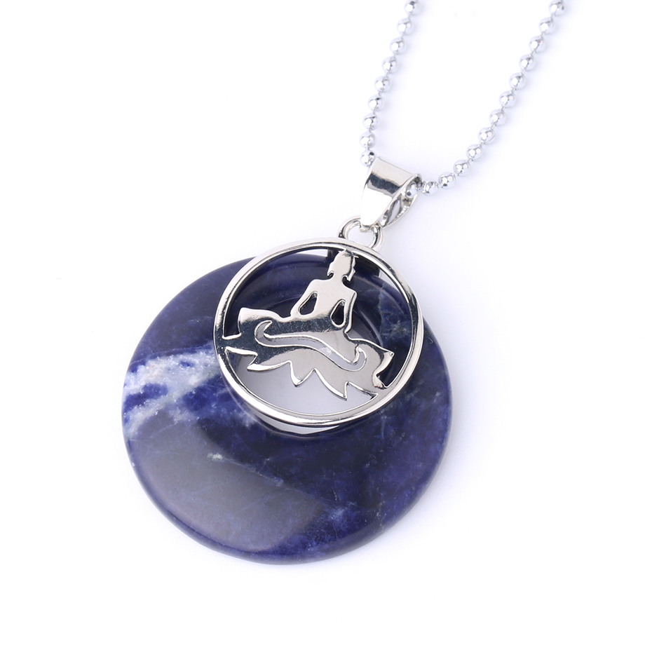 Chaîne et son Pendentif Guérison en Sodalite "Humilité & Courage"