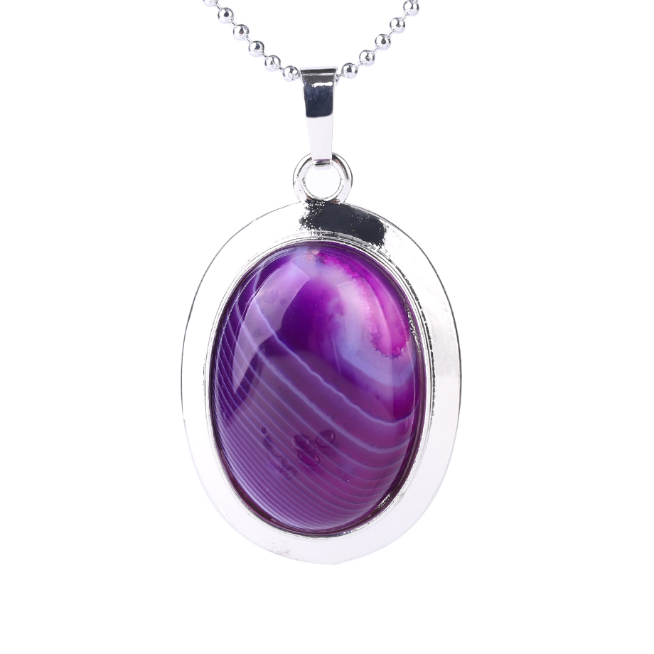 Chaîne et son Pendentif Reiki en Agate "Ancrage & Equilibre" - Cabochon