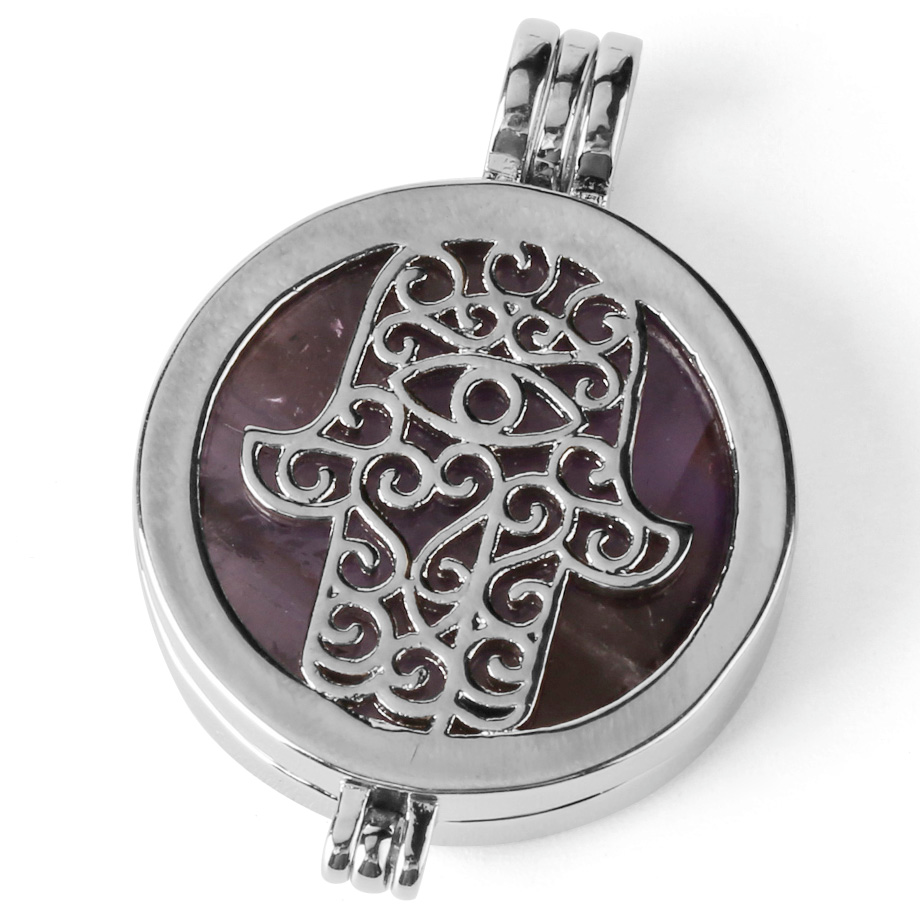 Pendentif Guérison en Améthyste "Force & Sagesse" - Main de Fatma