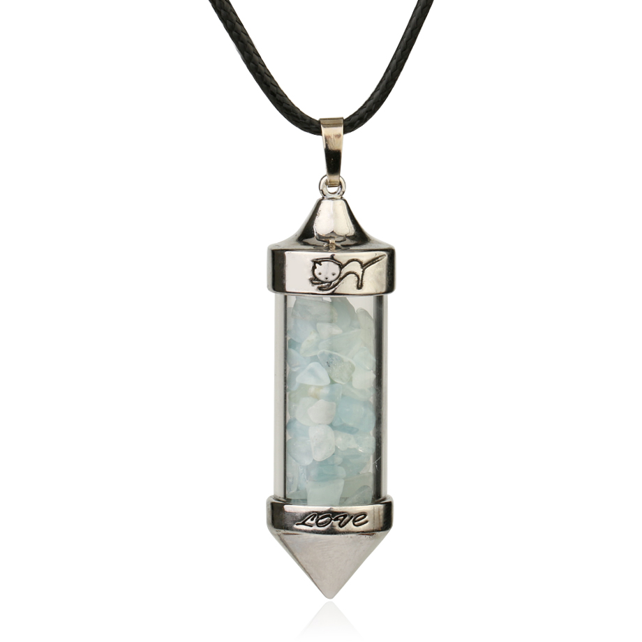 Cordon et son Pendentif en Aigue-marine "Jeunesse & Guérison"