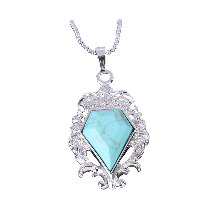 Chaîne et son Pendentif en Turquoise "Stabilité & Empathie"