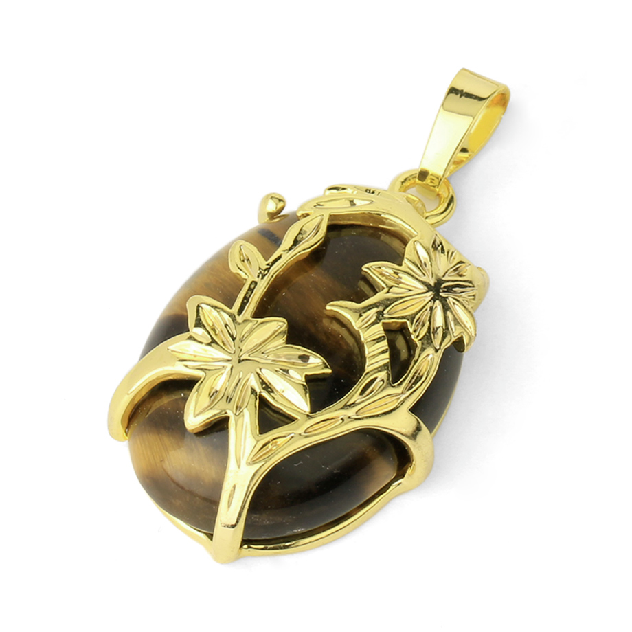 Pendentif Guérison en Oeil de tigre "Courage & Audace" - Cabochon