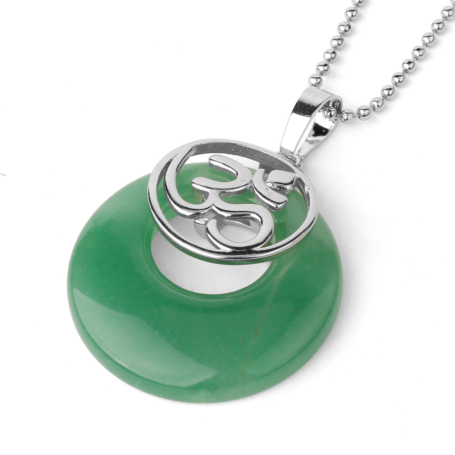 Chaîne et son Pendentif Guérison en Aventurine verte "Développement & Épanouissement" - Om
