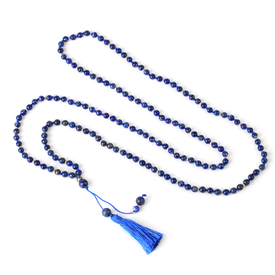 Collier Yoga en Lapis-Lazuli "Santé & Harmonie" - Houppe