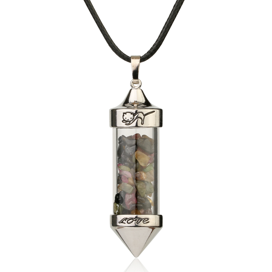 Cordon et son Pendentif en Tourmaline "Joie & Bonheur"