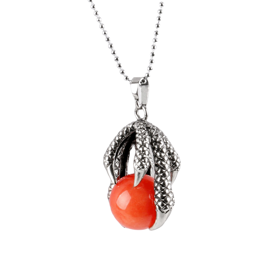 Chaîne et son Pendentif en Jade "Tempérance & Tolérance" - Griffes de dragon