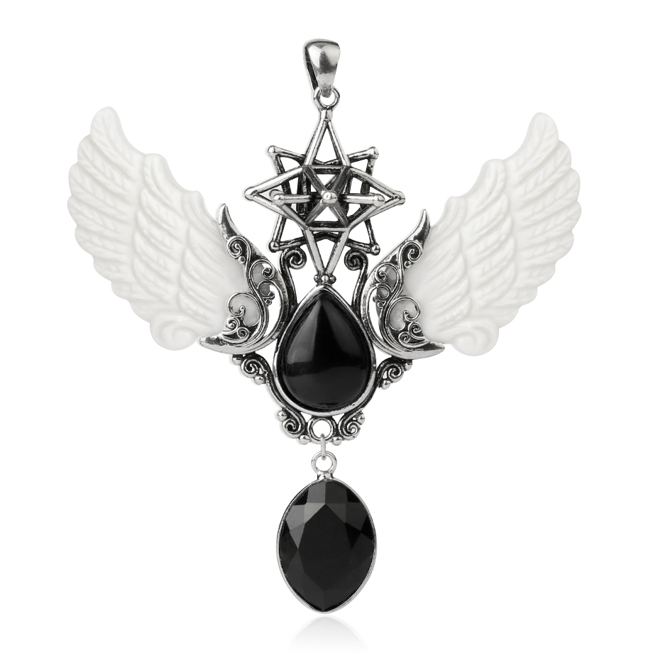 Pendentif en Obsidienne "Protection & Réconfort" - Ailes d'Ange