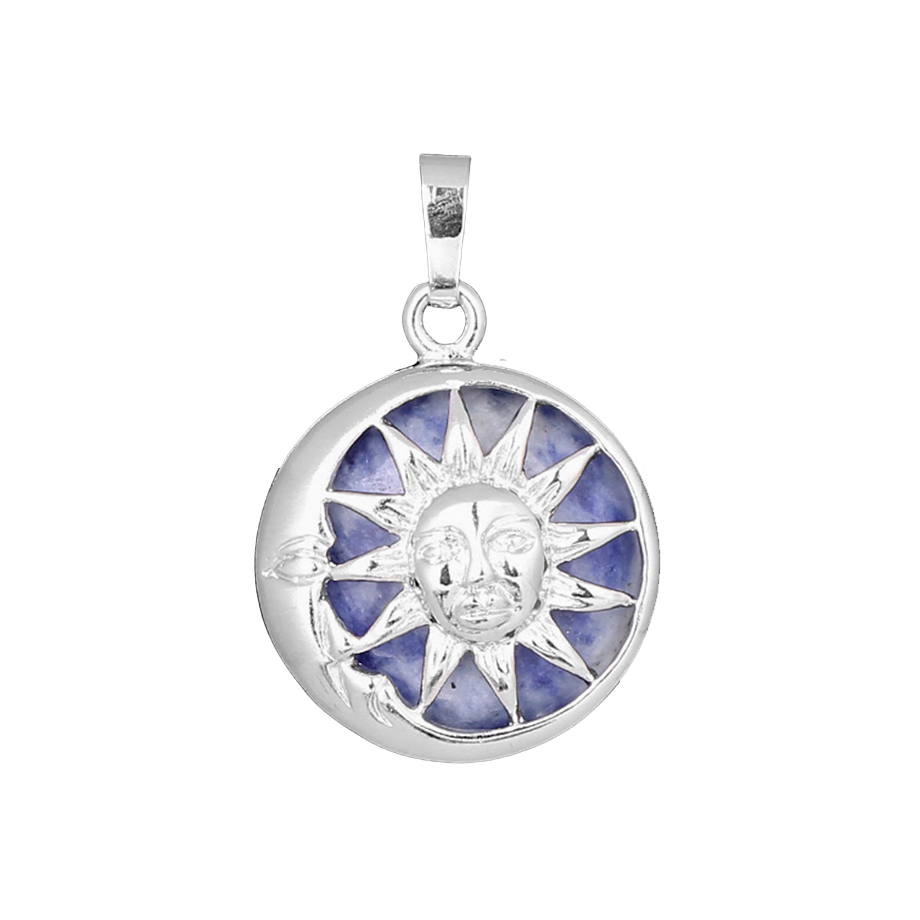 Pendentif en Sodalite "Humilité & Courage" - Soleil & Lune