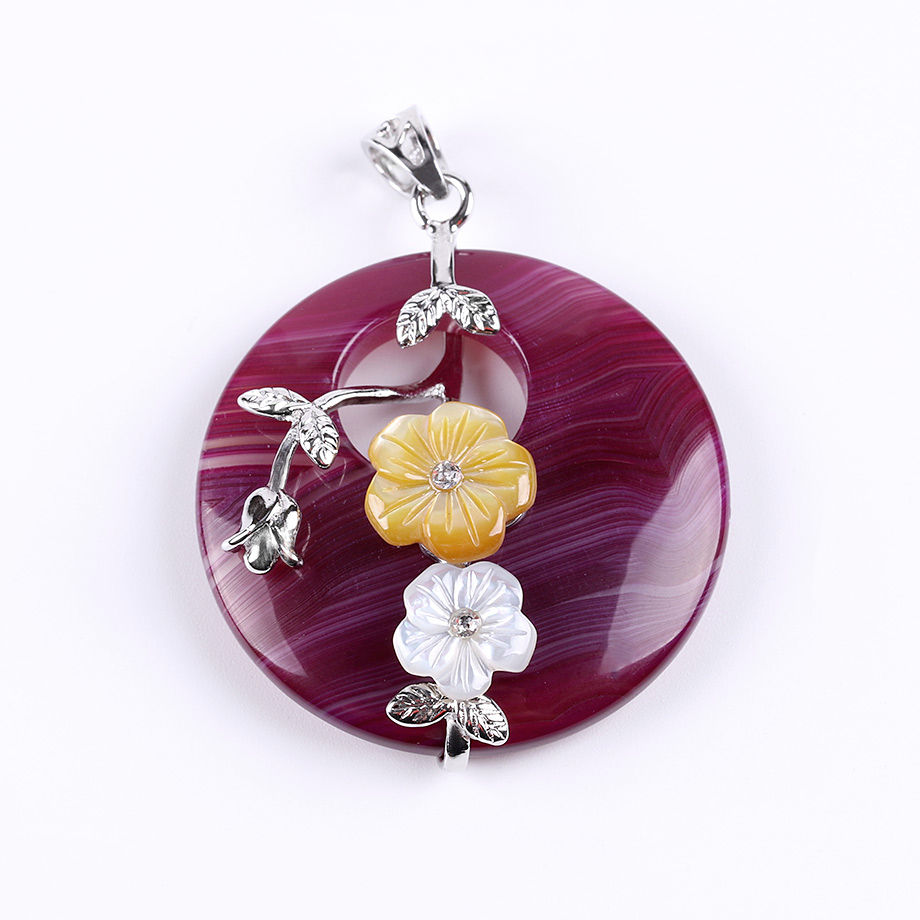 Pendentif en Agate "Ancrage & Equilibre" - Fleur