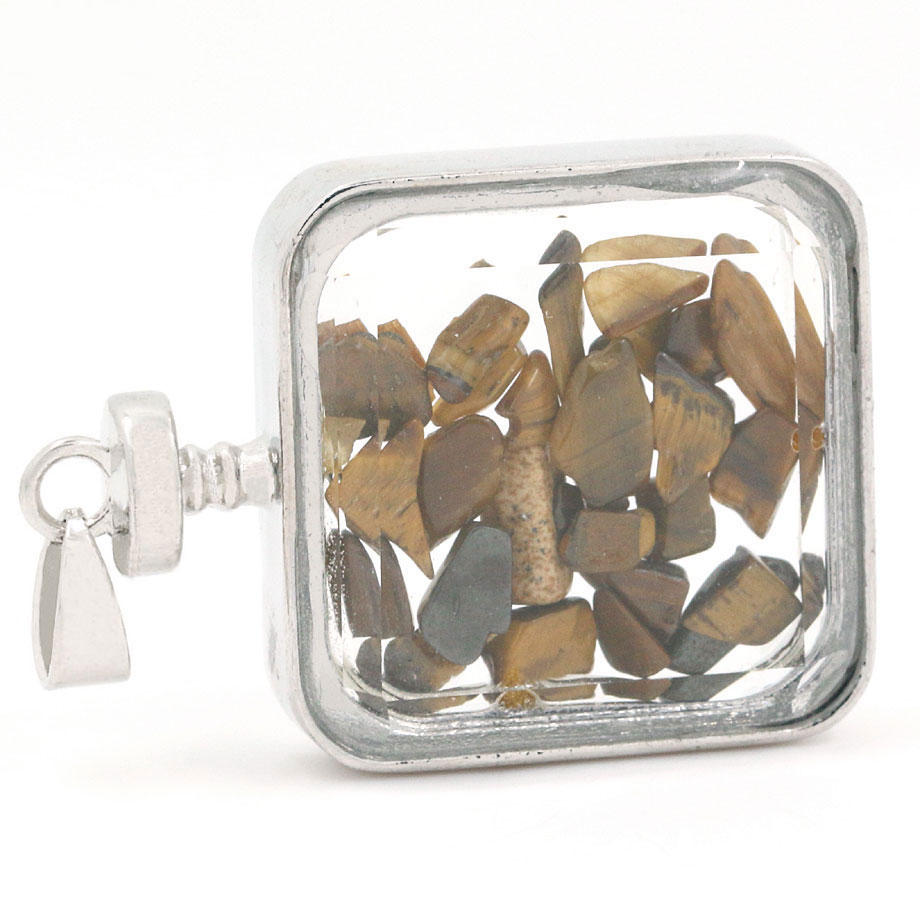 Pendentif Reiki en Oeil de tigre "Courage & Audace" - Flacon