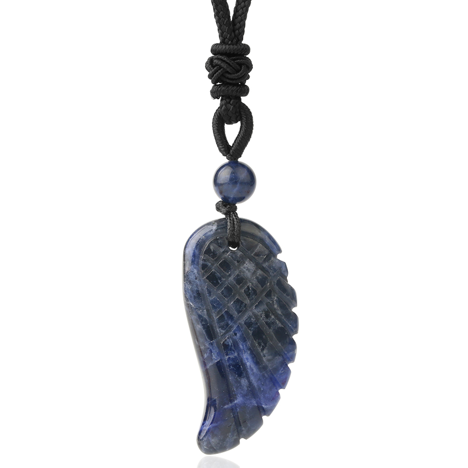 Cordon et son Pendentif en Sodalite "Humilité & Courage" - Aile