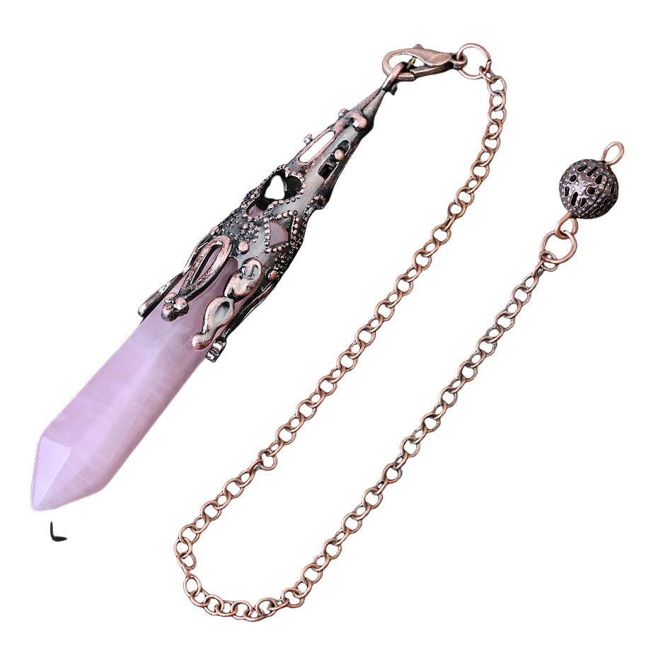 Pendule en Quartz rose "Amour & Confiance en soi"