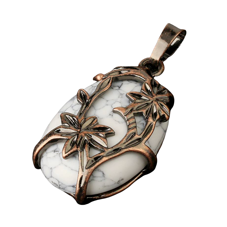 Pendentif en Turquoise blanche "Sagesse & Conscience"