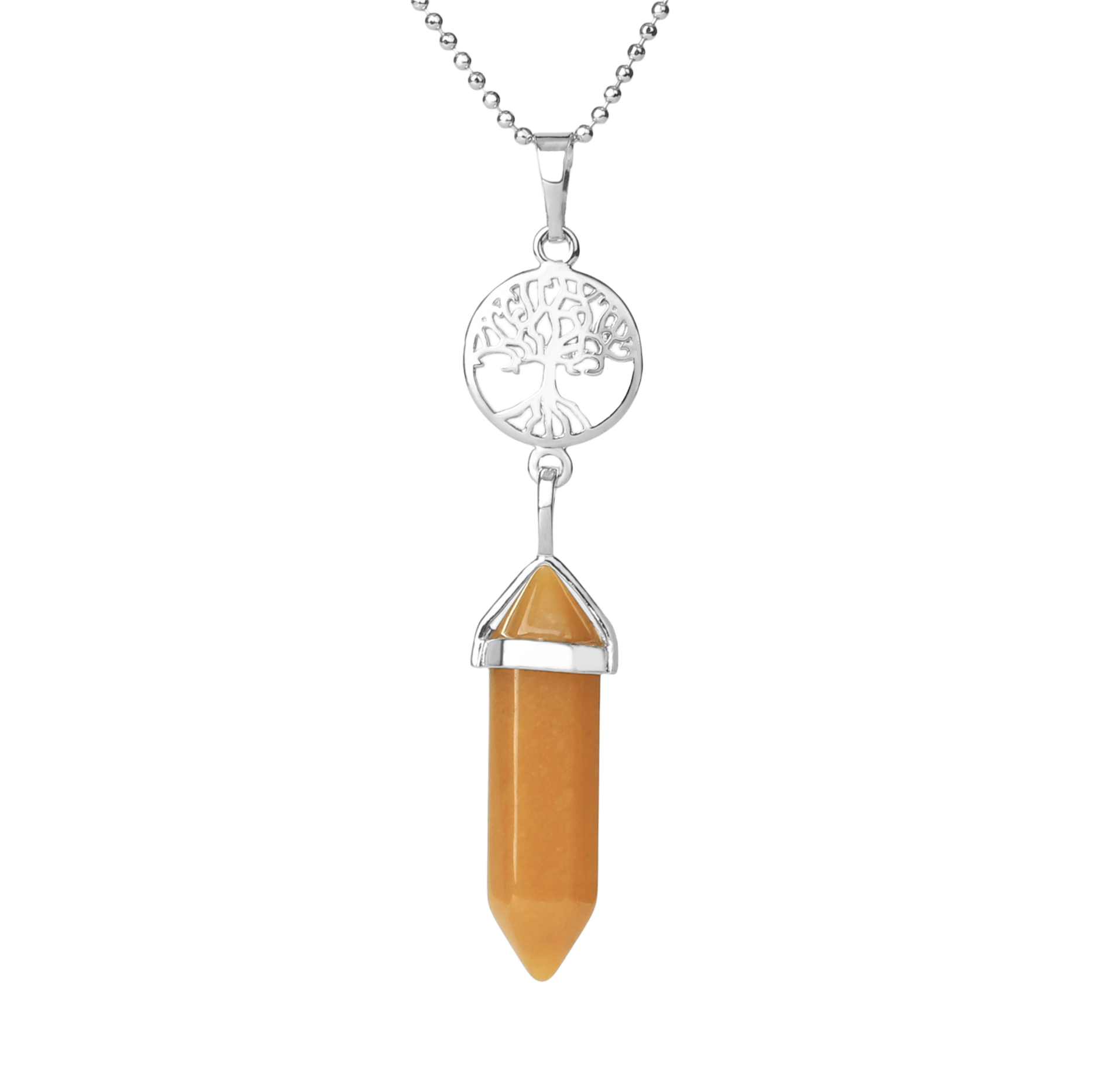 Chaîne et son Pendentif Guérison en Jade "Tempérance & Tolérance" - Prisme & Arbre de vie