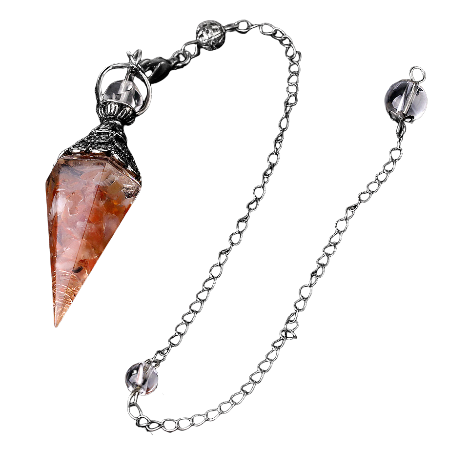 Pendule Guérison en Agate feu "Énergie & Sécurité"