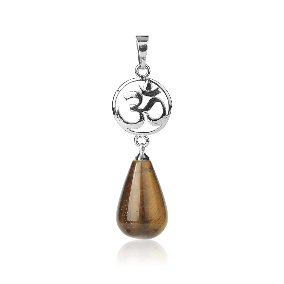 Pendentif en Oeil de tigre "Courage & Audace" - Goutte & Om