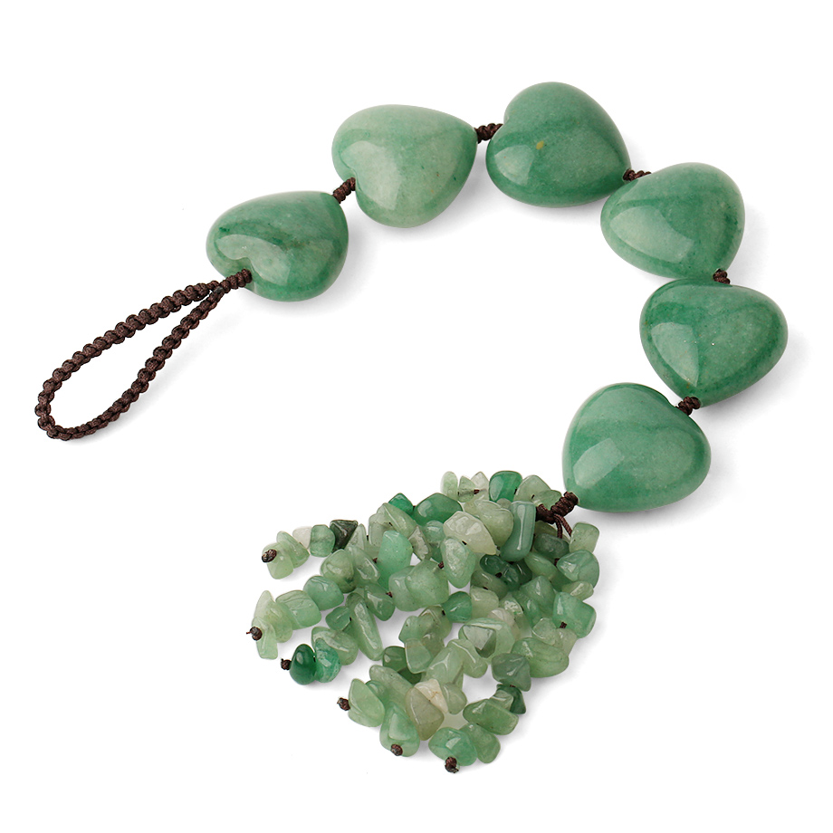 Charme Porte Bonheur en Aventurine verte "Développement & Épanouissement" - Coeur