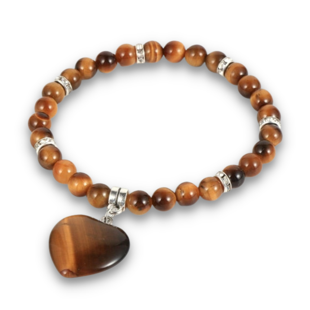 Bracelet en Oeil de tigre "Courage & Audace" - Coeur