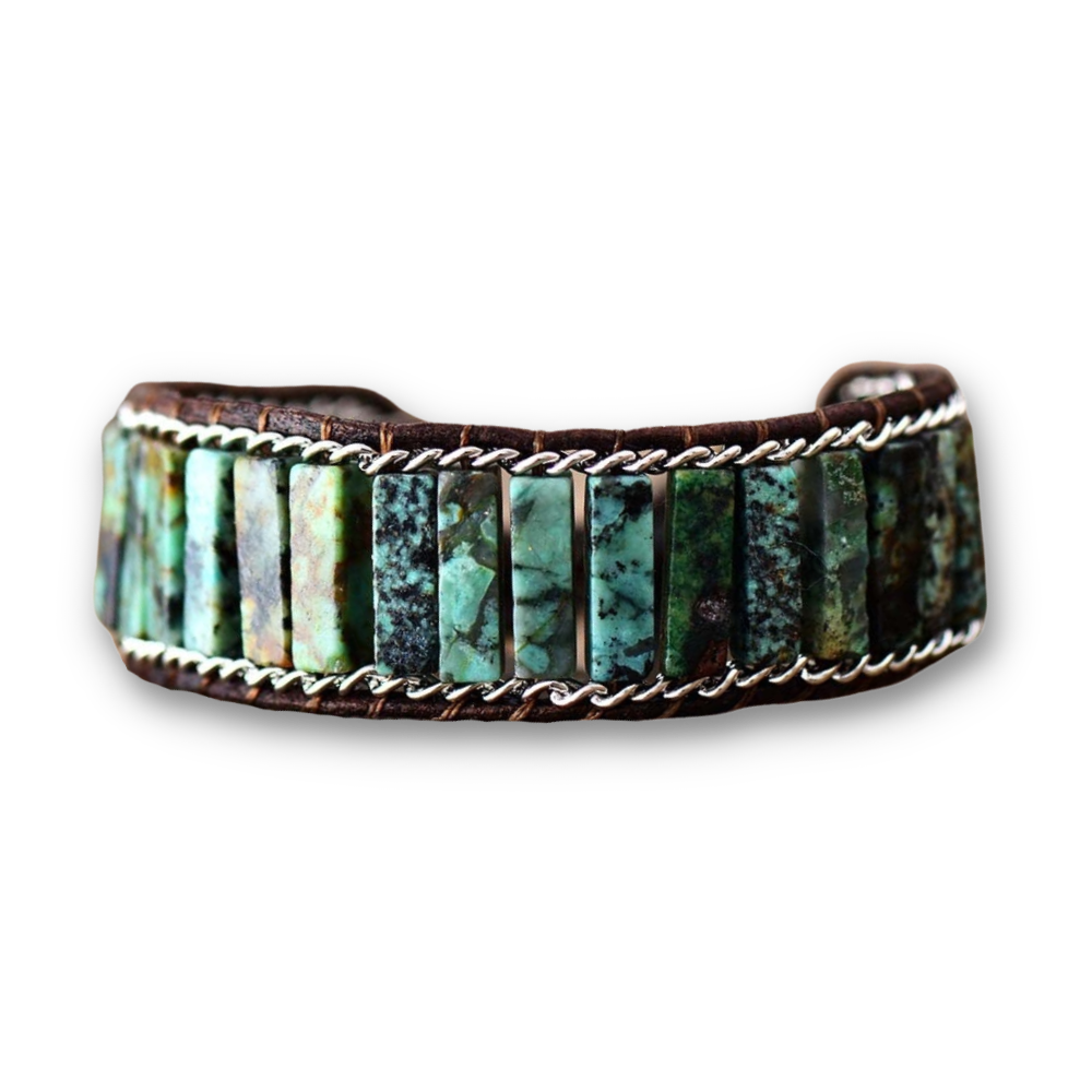 Bracelet Bohémien en Turquoise africaine "Optimisme & Confiance en soi"