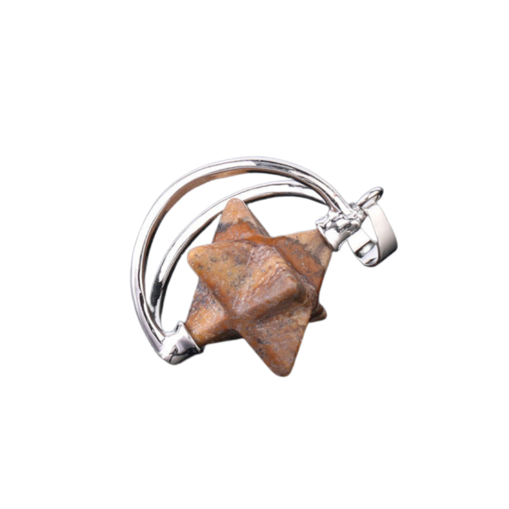 Pendentif Reiki en Jaspe "Épanouissement & Estime de soi" - Merkaba