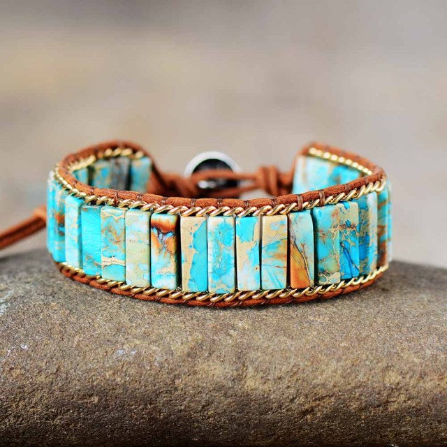 Bracelet Bohémien en Turquoise "Stabilité & Empathie"