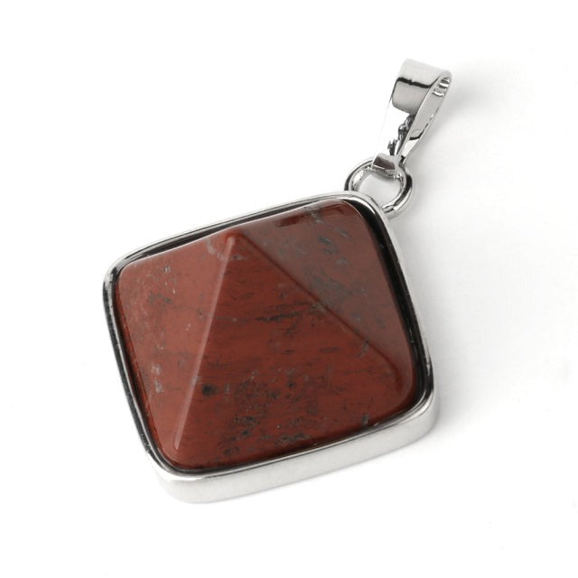 Pendentif Reiki en Jaspe rouge "Force & Spiritualité" - Pyramide