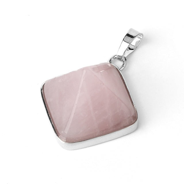 Pendentif Reiki en Quartz rose "Amour & Confiance en soi" - Pyramide