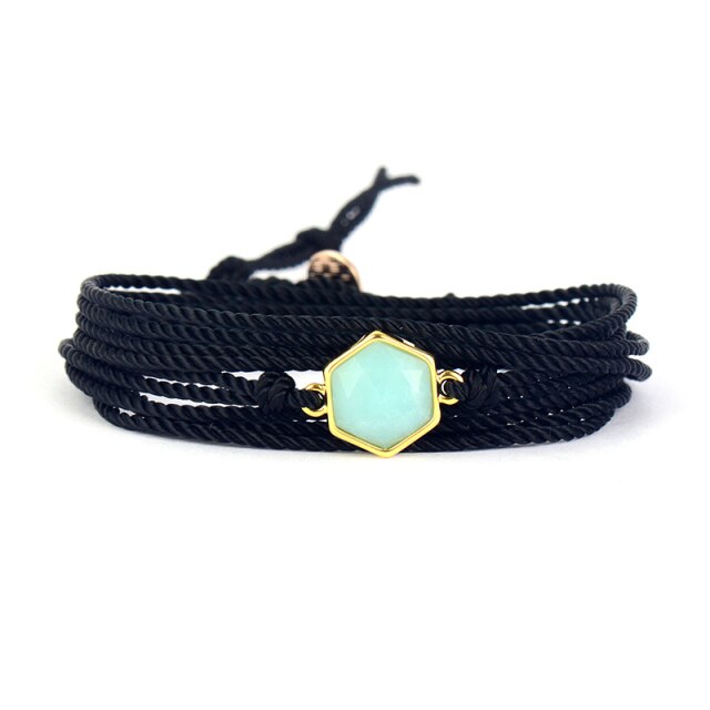 Bracelet Bohémien en Amazonite "Paix & Courage"