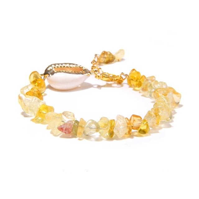 Bracelet Baroque en Citrine "Joie & Abondance" - Coquillage