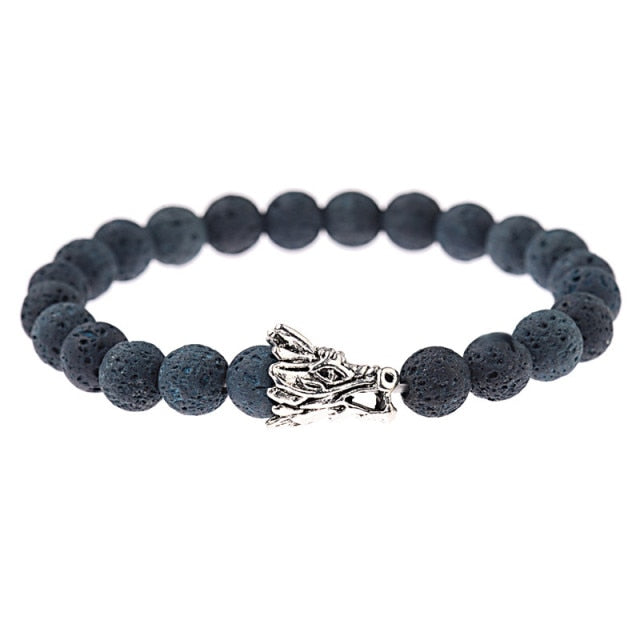Bracelet en Pierre de lave "Ancrage & Stabilité" - Dragon
