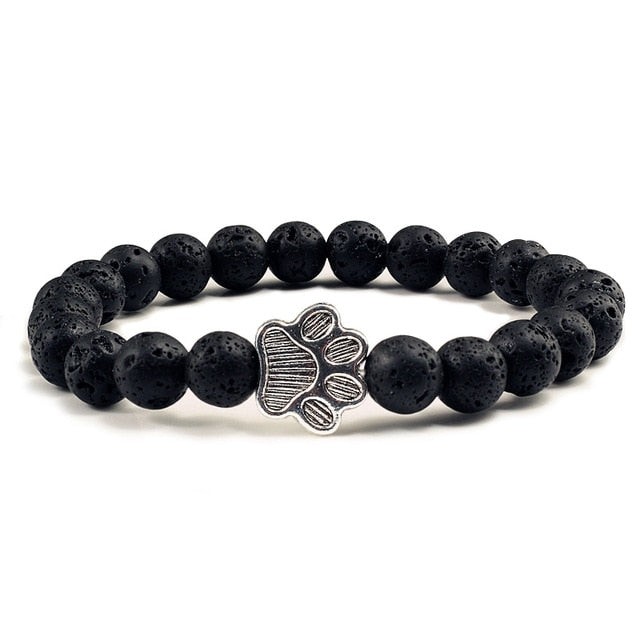 Bracelet en Onyx "Stabilité & Maîtrise de soi" - Patte de chat