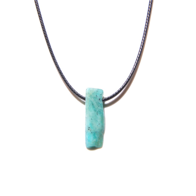 Cordon et son Pendentif Porte Bonheur en Amazonite "Paix & Courage"