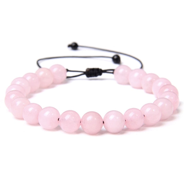 Bracelet en Quartz rose "Amour & Confiance en soi" - Ajustable