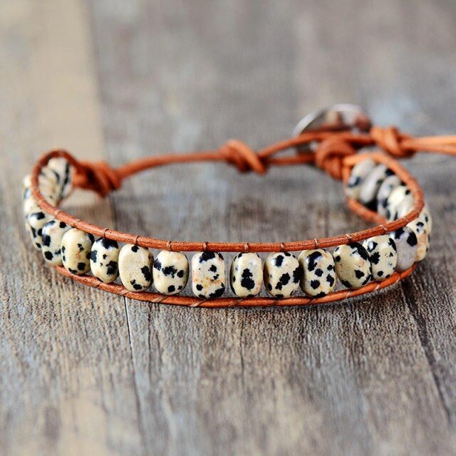 Bracelet Bohémien en Jaspe dalmatien "Protection & Harmonie"